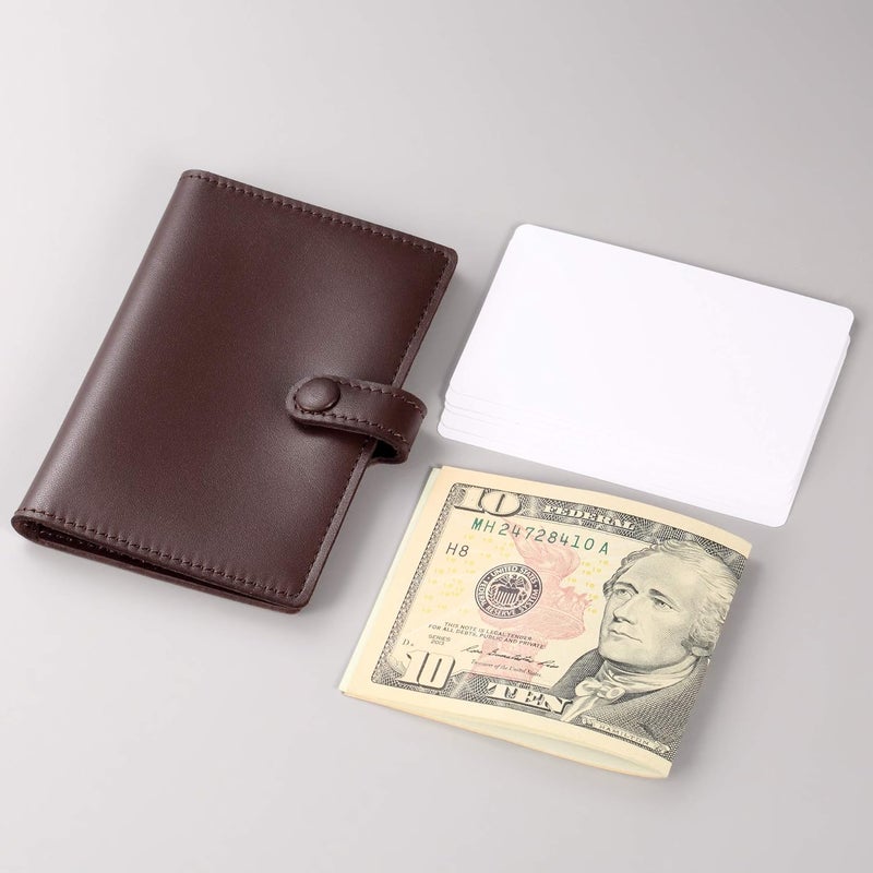 HISCOW Minimalist Thin Bifold Card Holder - Italian Calfskin (Dieter Diez, Coffee) - Image 2